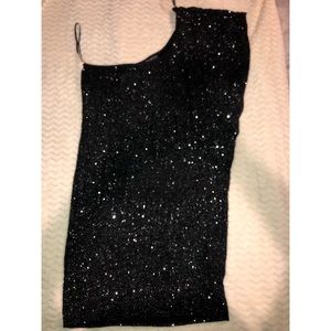 Glittery One Shoulder Dress